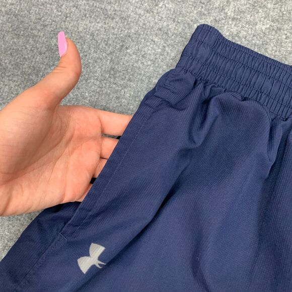 Under Armour Sweatpants Men S Small Navy Blue Zip Ankle Elastic Waist Drawstring - Picture 4 of 14